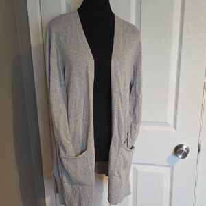 Old Navy Light Gray Open-Front Pocket Cardigan